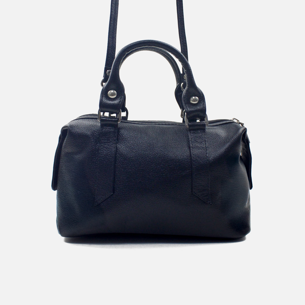 Cartera ambar de cuero para mujer - Negro