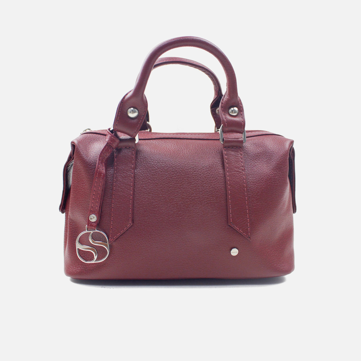 Cartera ambar de cuero para mujer - Vino