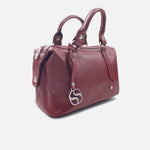 Cartera ambar de cuero para mujer - Vino