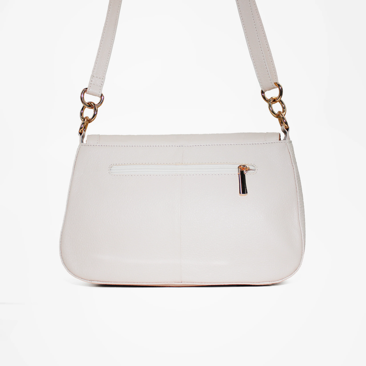 Bolso manos libres ondina de cuero para mujer - Almendra