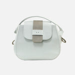 Bolso de mano cimera de cuero para mujer - Hueso