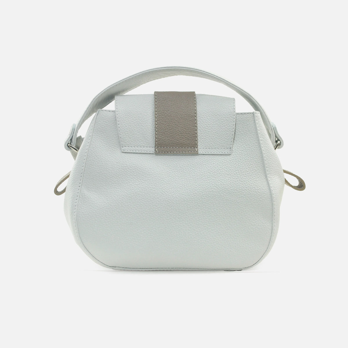 Bolso de mano cimera de cuero para mujer - Hueso