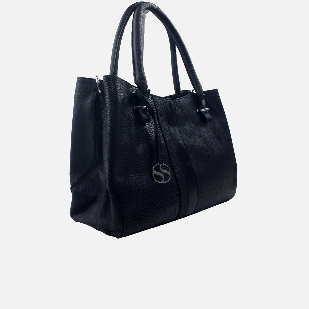 Cartera coco de cuero para mujer - Negro