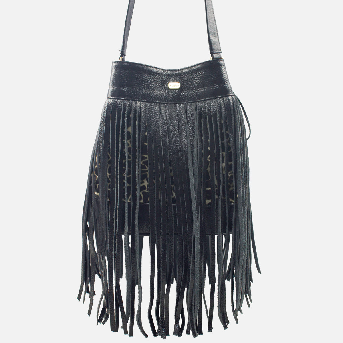 Cartera rosa de cuero para mujer - Negro