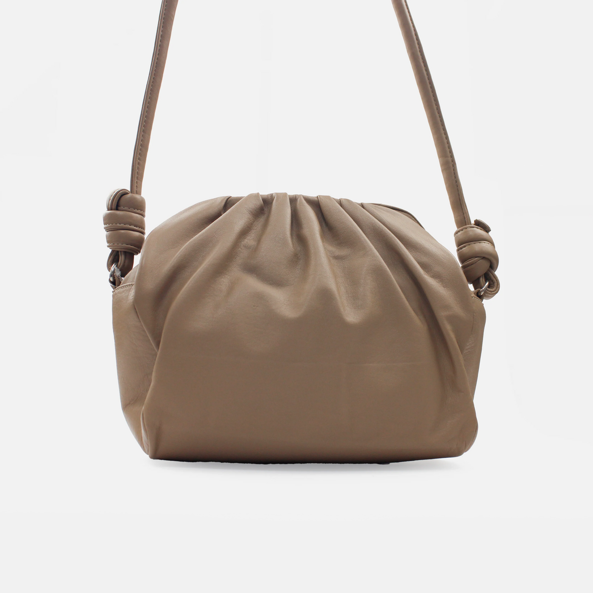 Bolso manos libres selene de cuero para mujer - Almendra