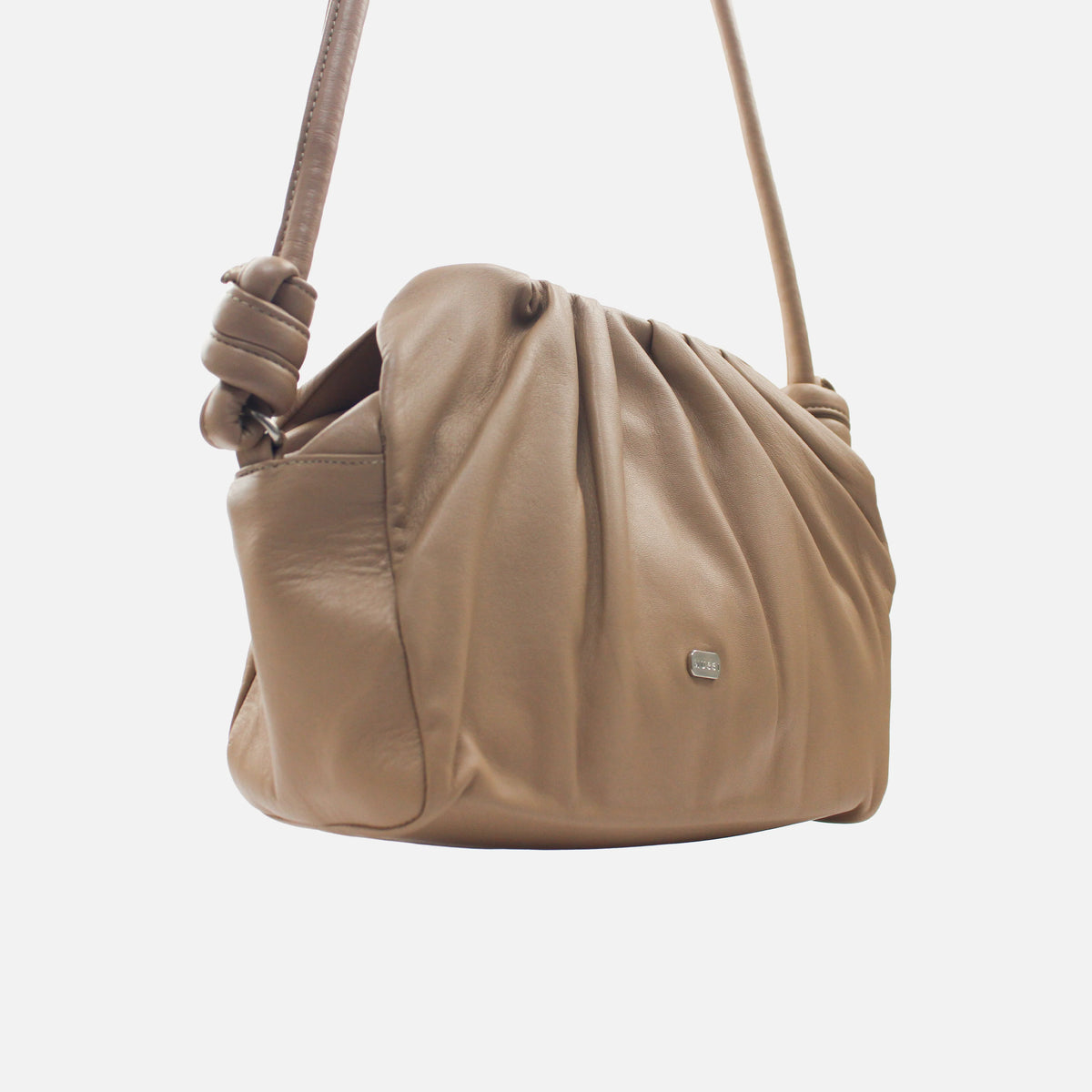 Bolso manos libres selene de cuero para mujer - Almendra