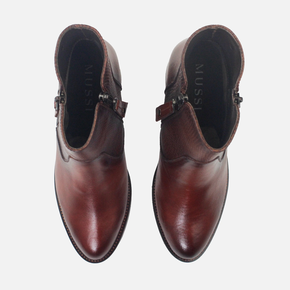 Botin tacon danira de cuero para mujer - Miel