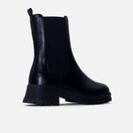 Botin plano maricel de cuero para mujer - Negro