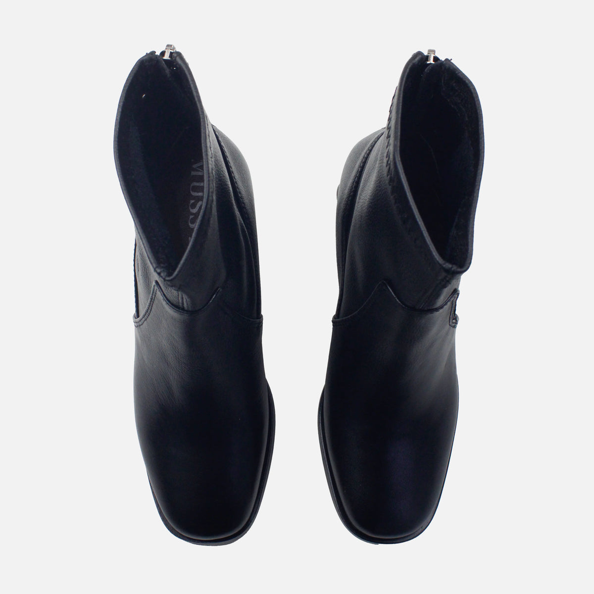 Botin plano maricel de cuero para mujer - Negro