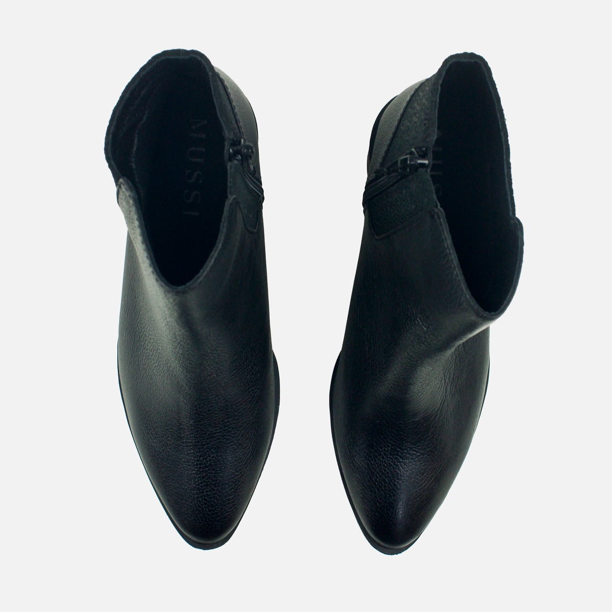 Botin tacon coral de cuero para mujer - Negro