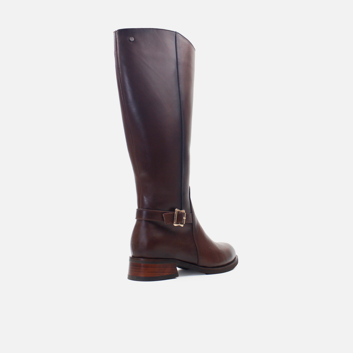 Bota plana lyana de cuero para mujer - Miel