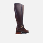 Bota plana lyana de cuero para mujer - Miel