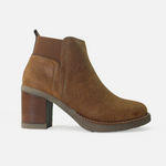 Botin tacon dalia de cuero para mujer - Miel