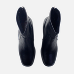 Botin tacon trina de cuero para mujer - Negro