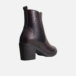 Botin tacon tulum de cuero para mujer - Miel