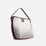 Bolso de mano duna de cuero para mujer - Hueso