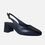 Tacones regina de cuero para mujer - Negro