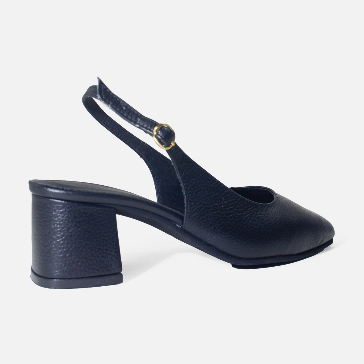 Tacones regina de cuero para mujer - Negro