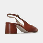 Tacones regina de cuero para mujer - Miel