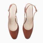 Tacones regina de cuero para mujer - Miel