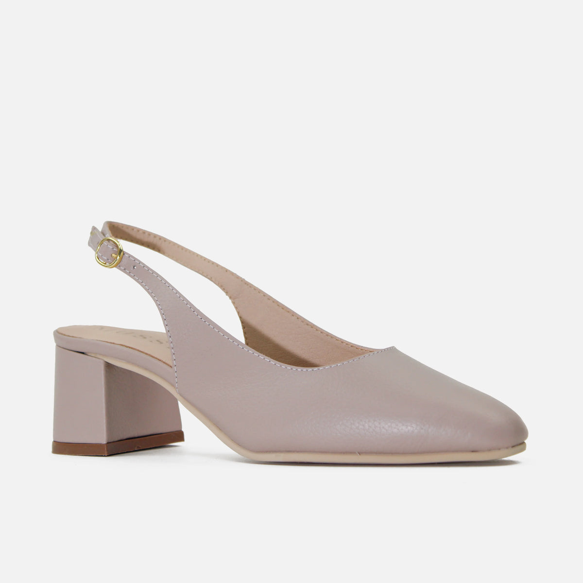 Tacones regina de cuero para mujer - Nude