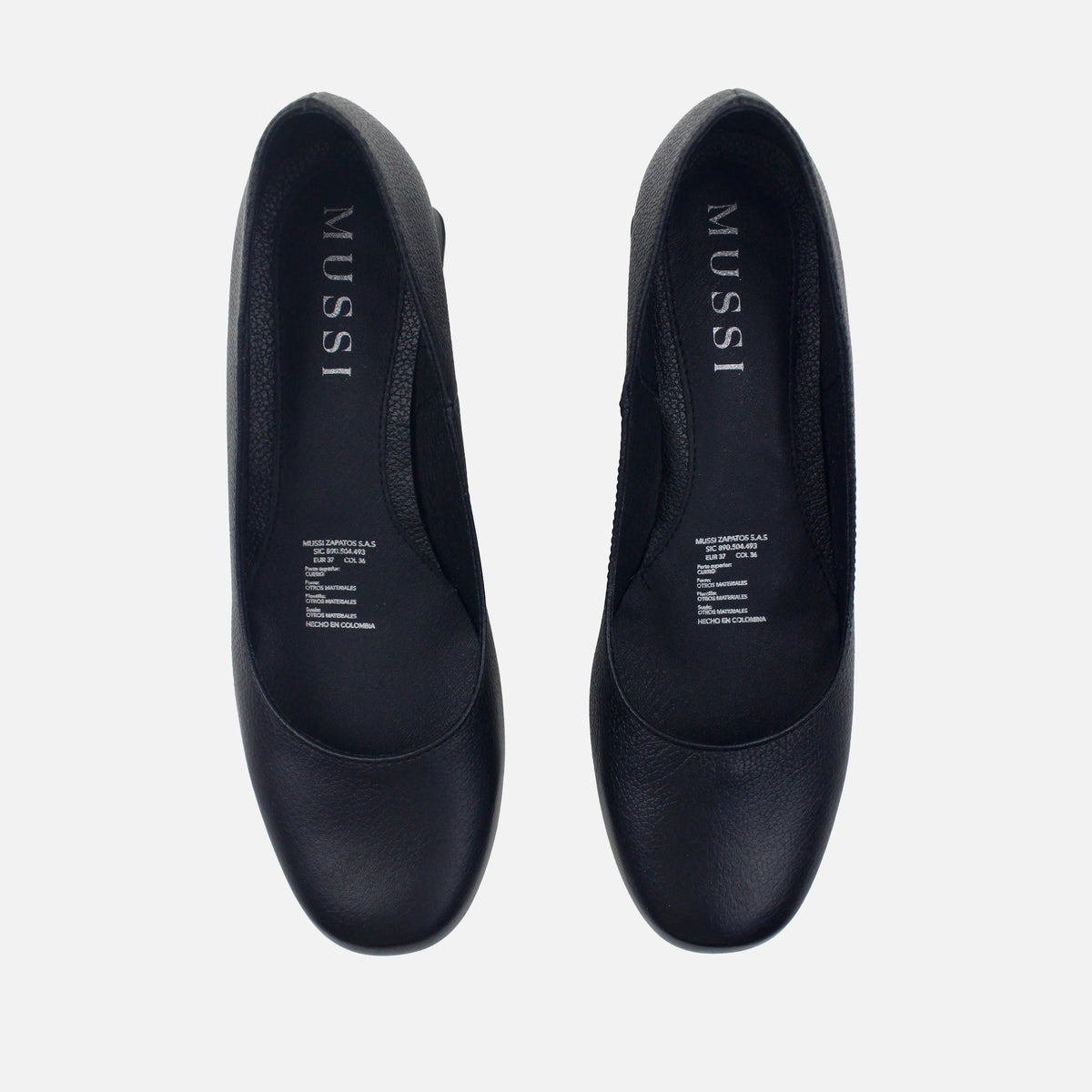 Tacones samara de cuero para mujer - Negro