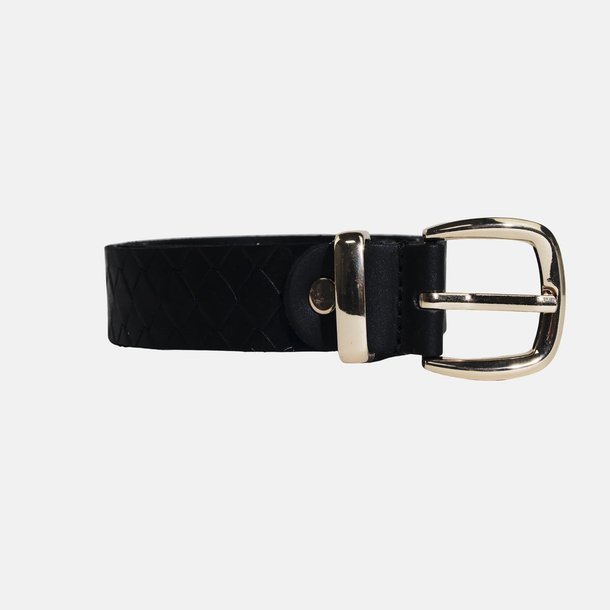 Correa tessa de cuero para mujer - Negro