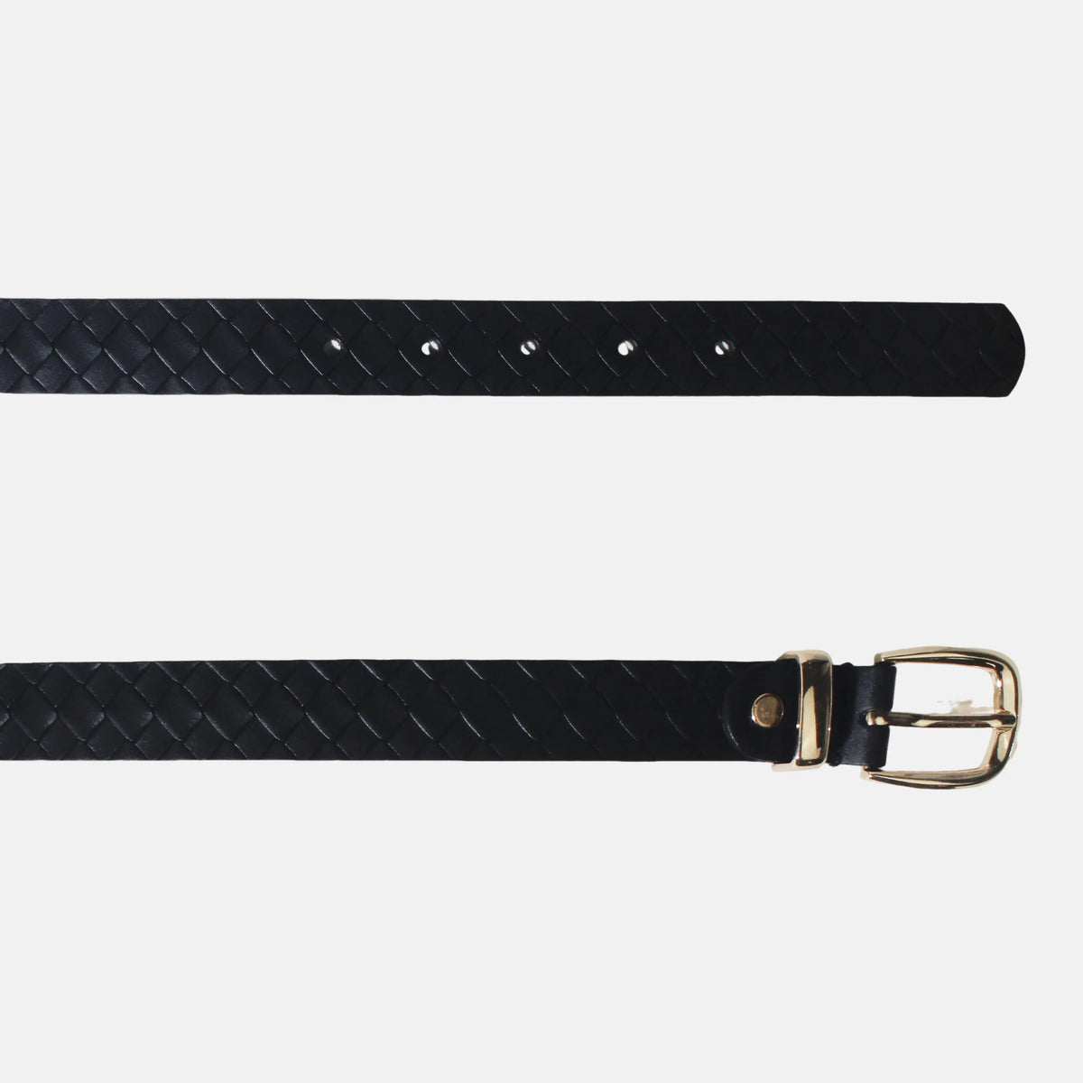 Correa tessa de cuero para mujer - Negro