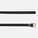 Correa margarita de cuero para mujer - Negro