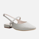 Baleta destalonada liora de cuero para mujer - Gris