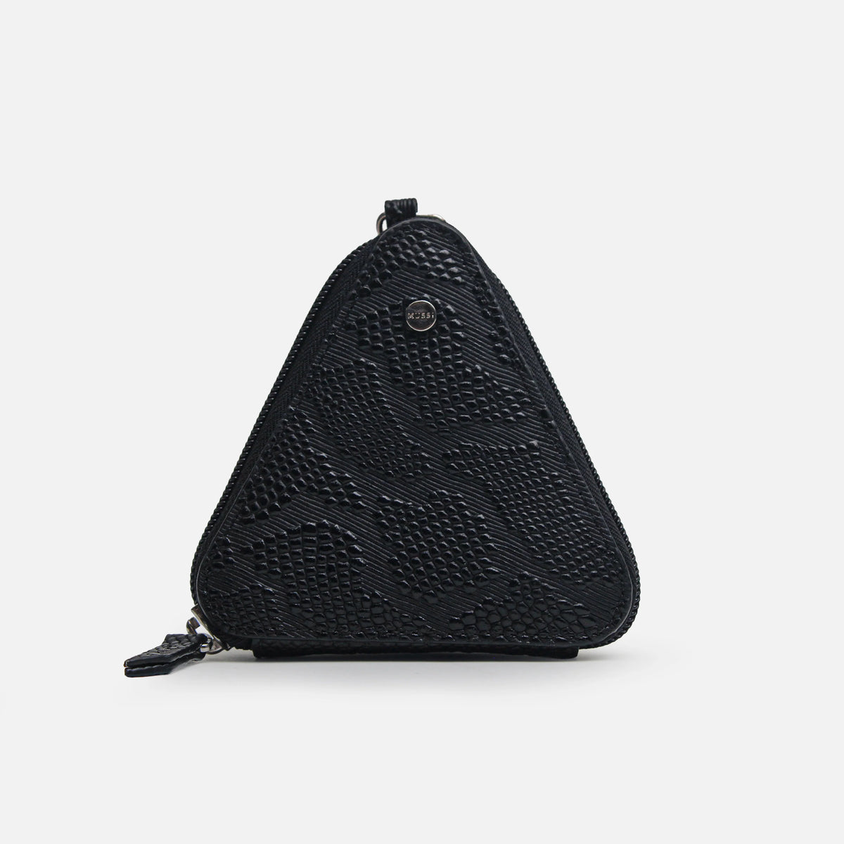 Monedero kumi de cuero para mujer - Negro