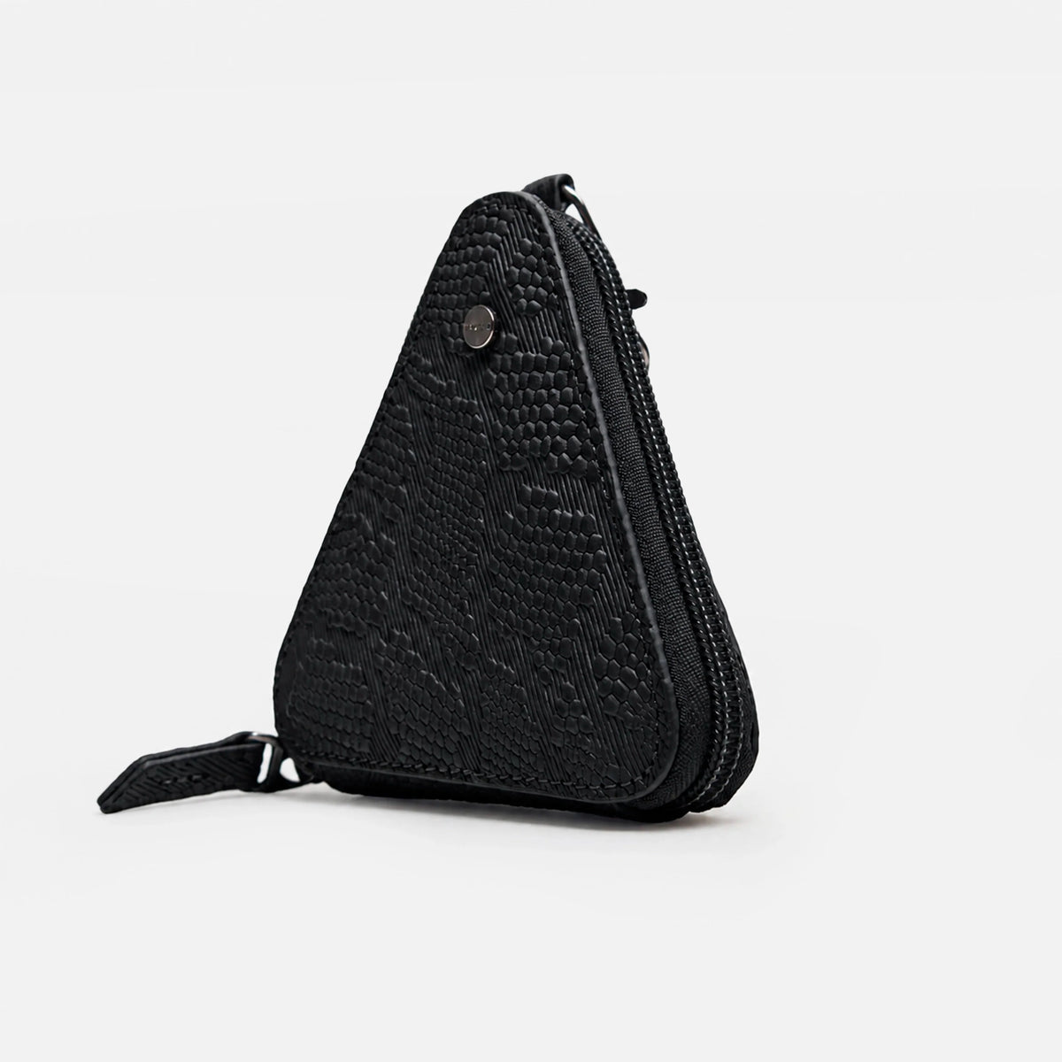 Monedero kumi de cuero para mujer - Negro