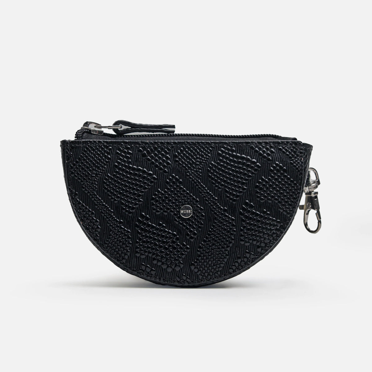 Monedero camari de cuero para mujer - Negro