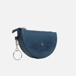 Monedero camari de cuero para mujer - Azul