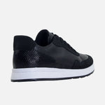 Tenis priscilla de cuero para mujer - Negro