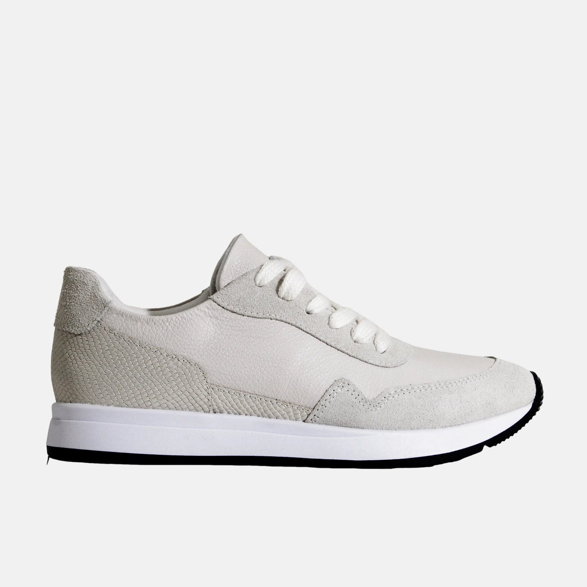 Tenis priscilla de cuero para mujer - Hueso