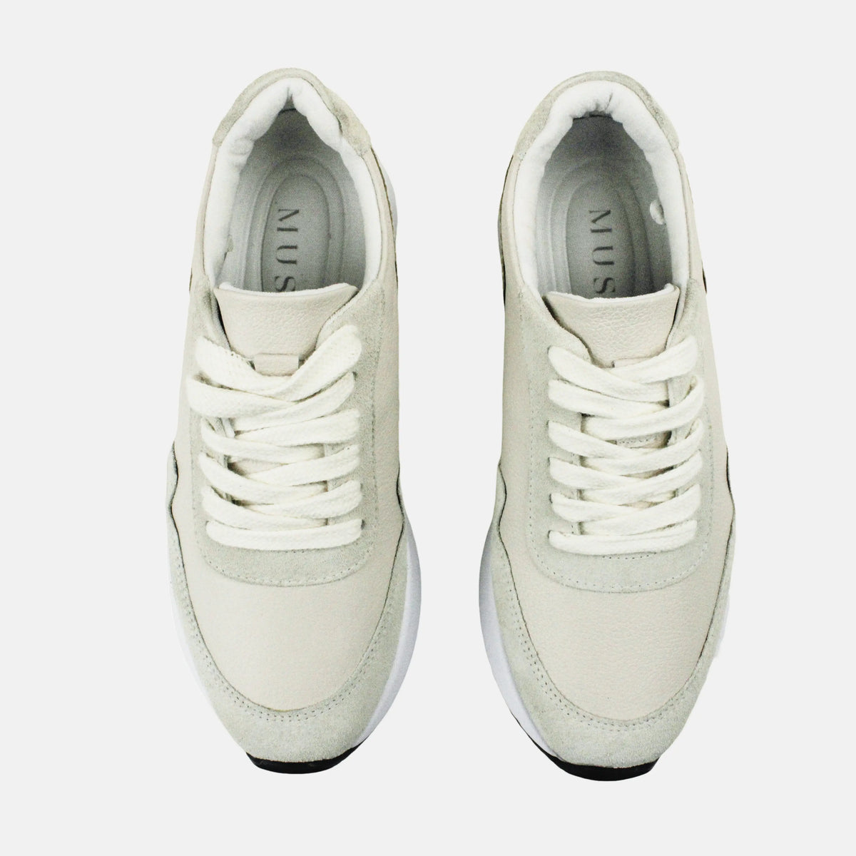 Tenis priscilla de cuero para mujer - Hueso