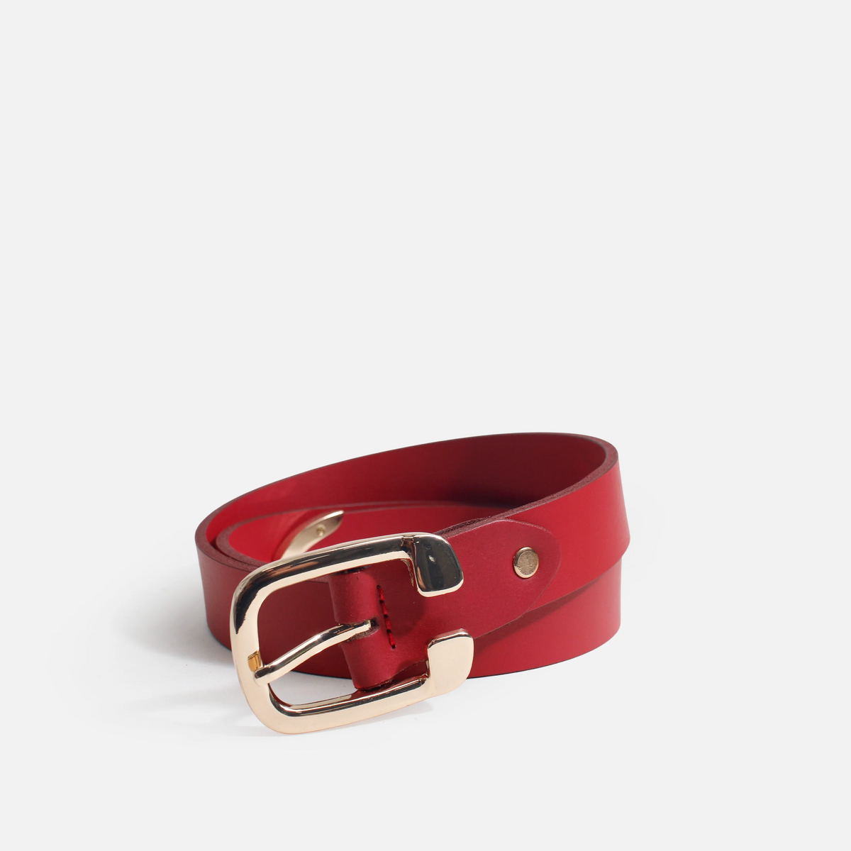 Correa yaret de cuero para mujer - Rojo