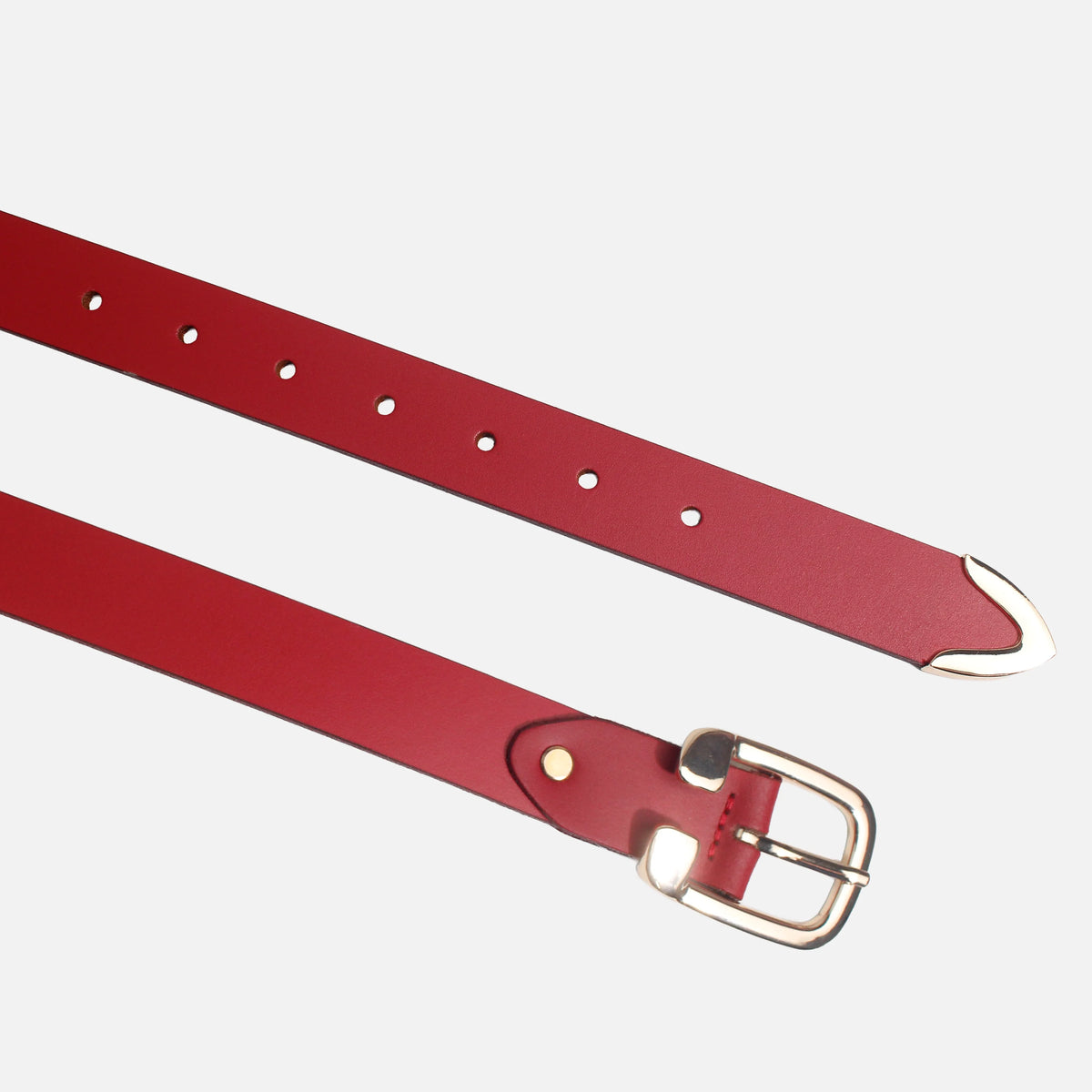 Correa yaret de cuero para mujer - Rojo