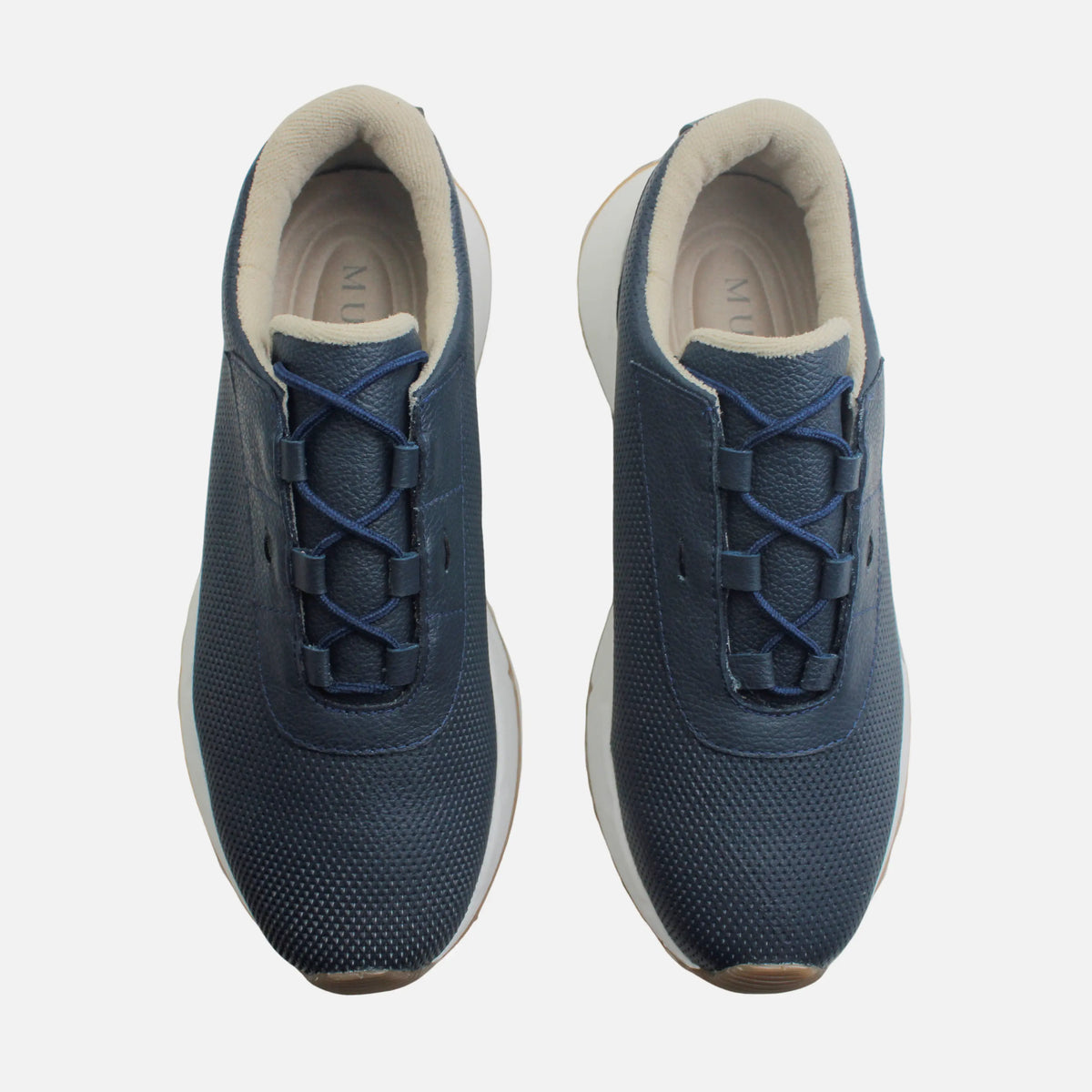 Tenis con plataforma lirio de cuero para mujer - Azul