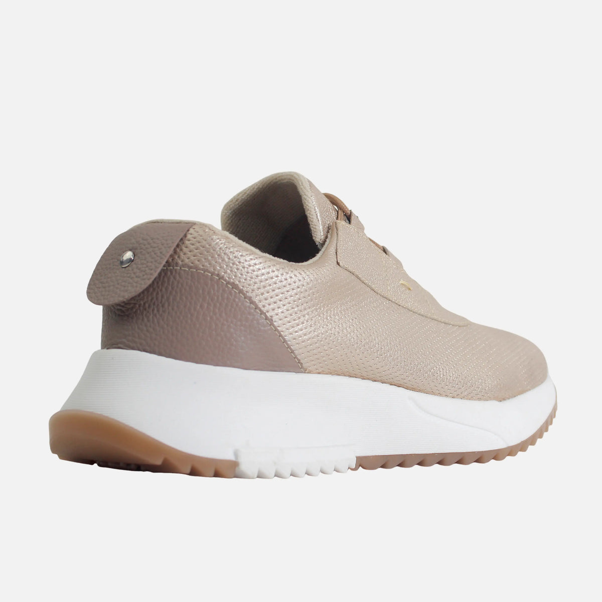 Tenis con plataforma lirio de cuero para mujer - Oro