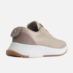 Tenis con plataforma lirio de cuero para mujer - Oro