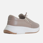 Tenis con plataforma emree de cuero para mujer - Taupe