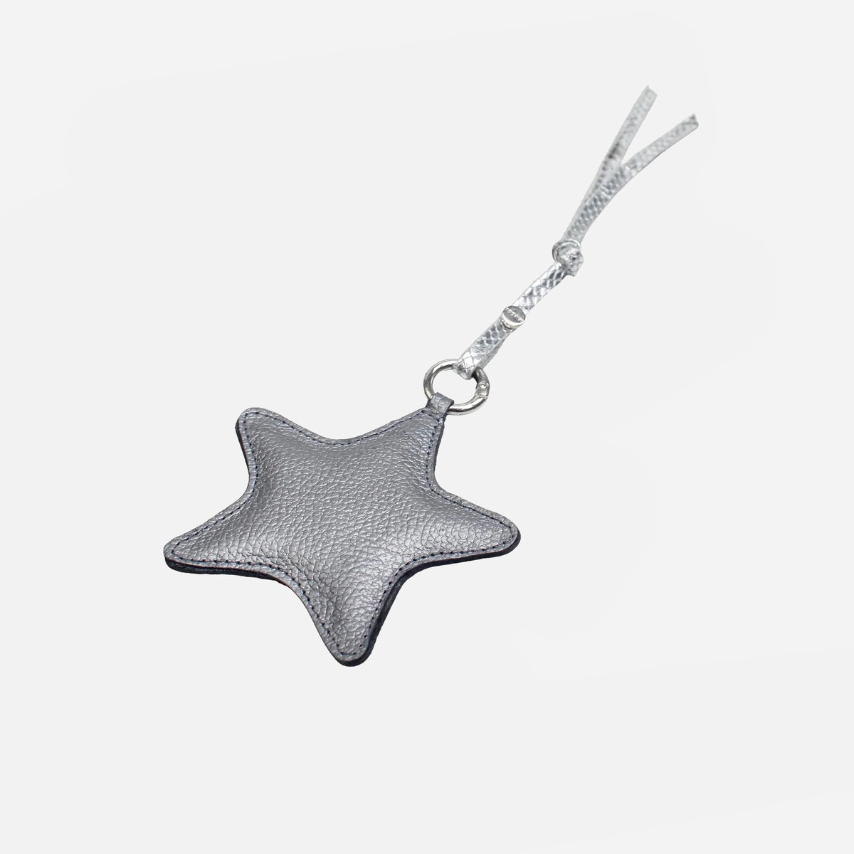 Llavero tirsa de cuero para mujer - Plateado