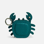 Monedero cangrejo de cuero para mujer - Azul
