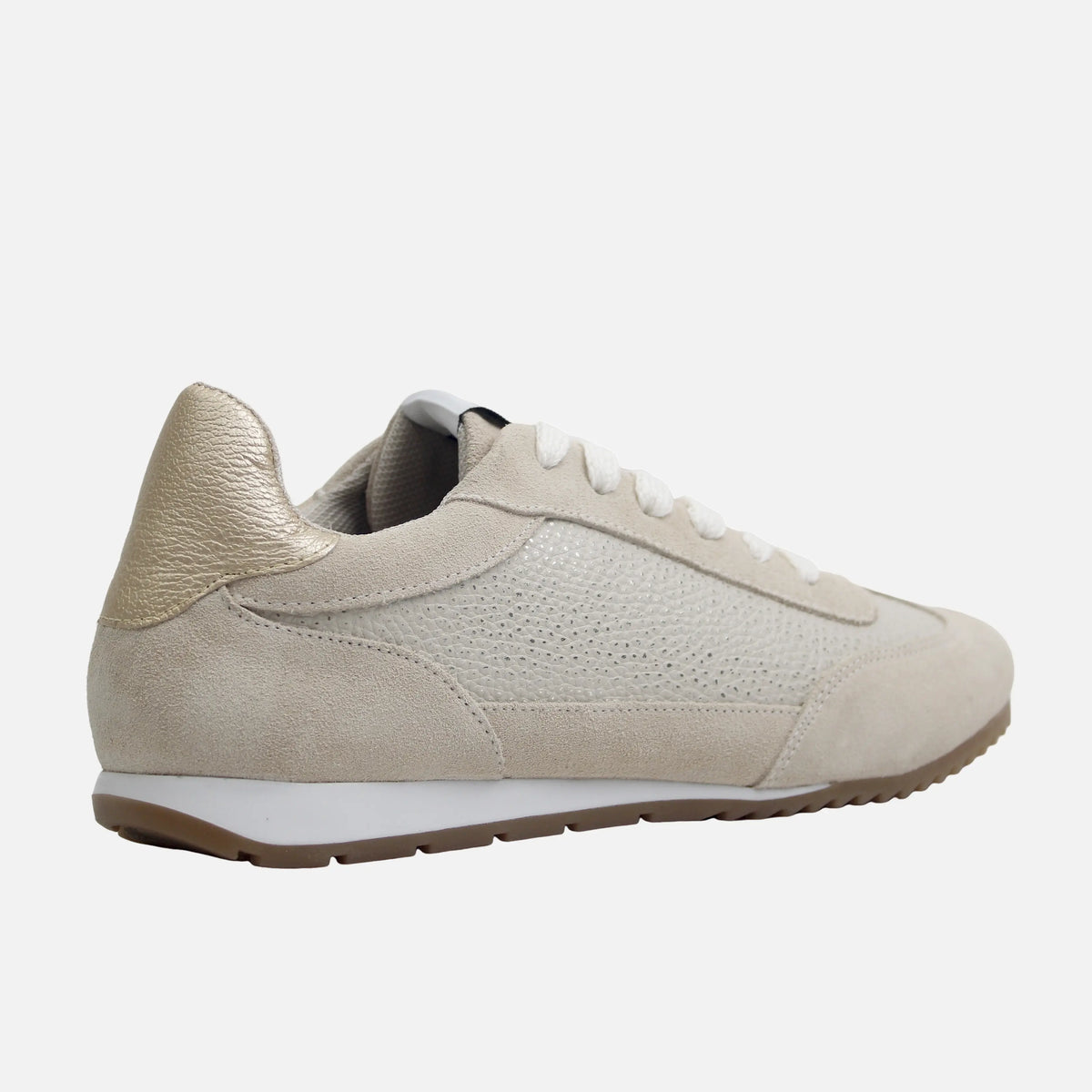 Tenis carla de cuero para mujer - Taupe
