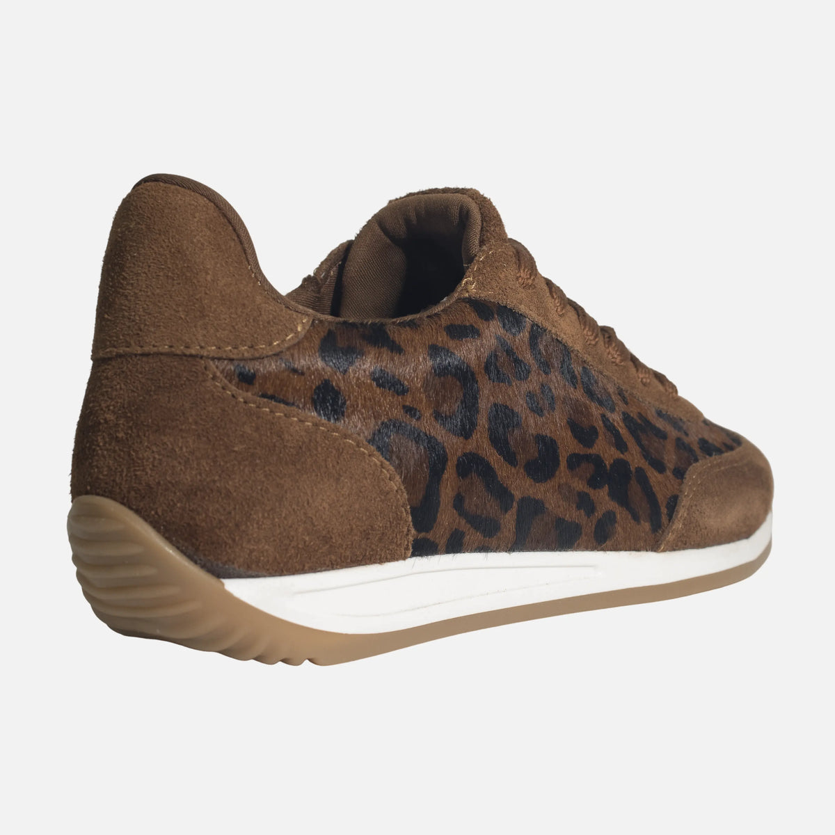 Tenis aura de cuero para mujer - Cafe