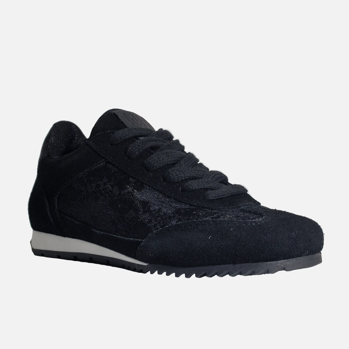Tenis nebula de cuero para mujer - Negro