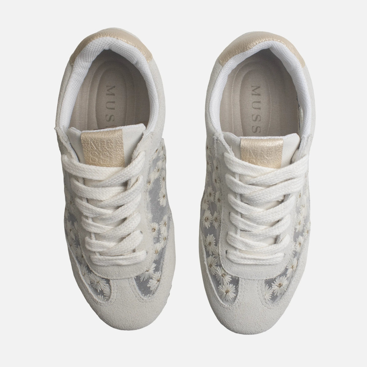 Tenis nebula de cuero para mujer - Hueso