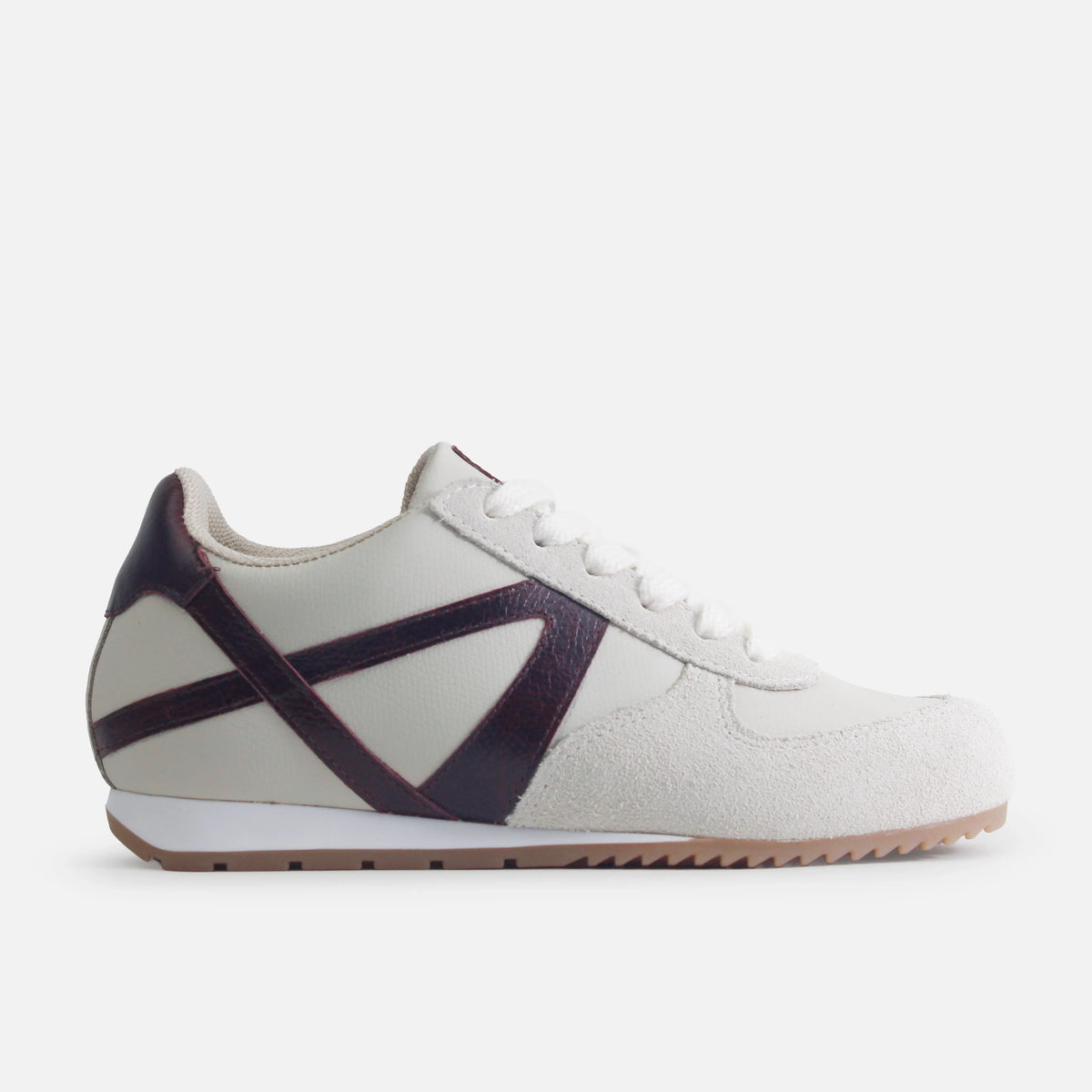 Tenis azalia de cuero para mujer - Vino